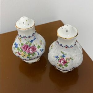 Royal Albert Petit Point Salt and Pepper Shakers